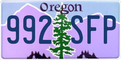 OR license plate 992SFP