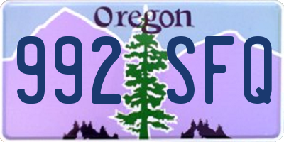 OR license plate 992SFQ