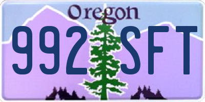 OR license plate 992SFT