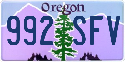 OR license plate 992SFV