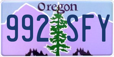 OR license plate 992SFY