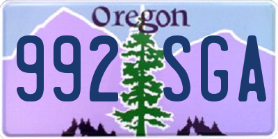 OR license plate 992SGA