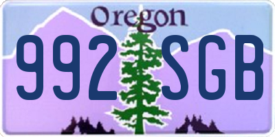 OR license plate 992SGB