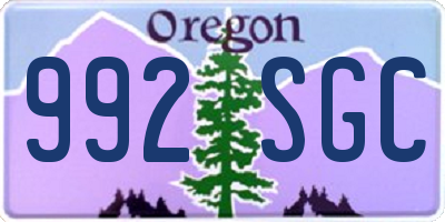 OR license plate 992SGC