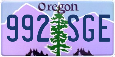OR license plate 992SGE