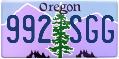 OR license plate 992SGG