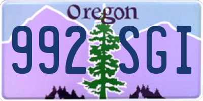 OR license plate 992SGI
