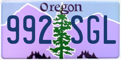OR license plate 992SGL