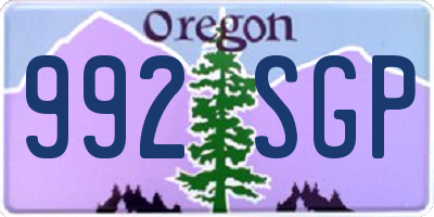 OR license plate 992SGP