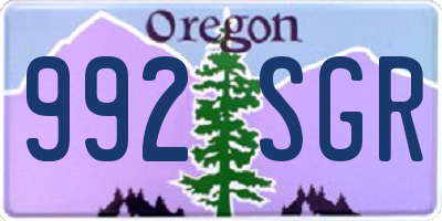 OR license plate 992SGR