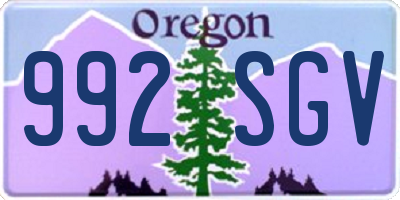 OR license plate 992SGV