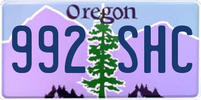 OR license plate 992SHC