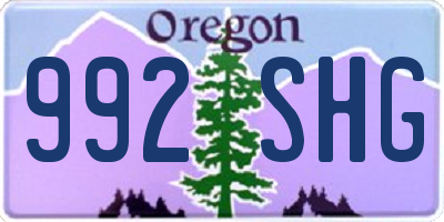 OR license plate 992SHG