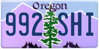 OR license plate 992SHI
