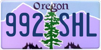 OR license plate 992SHL