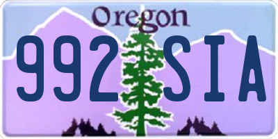 OR license plate 992SIA