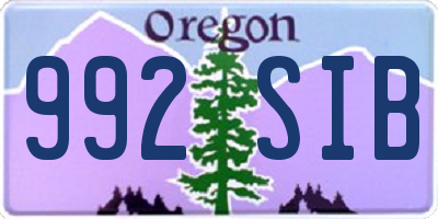 OR license plate 992SIB