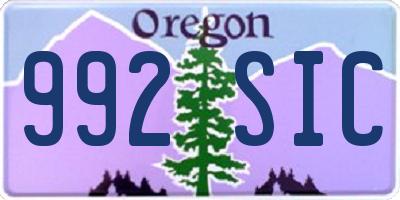 OR license plate 992SIC
