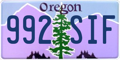 OR license plate 992SIF