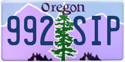 OR license plate 992SIP