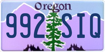 OR license plate 992SIQ