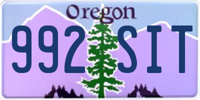 OR license plate 992SIT