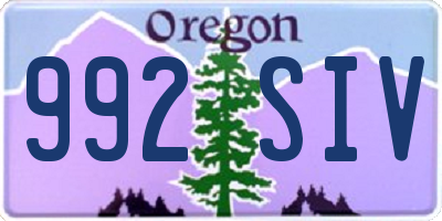 OR license plate 992SIV