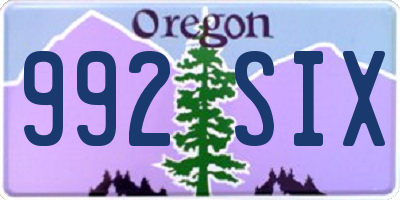 OR license plate 992SIX