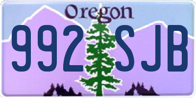 OR license plate 992SJB