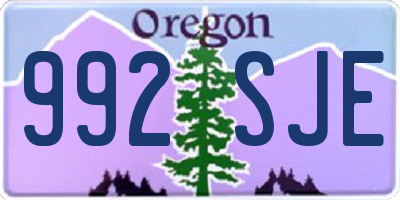 OR license plate 992SJE