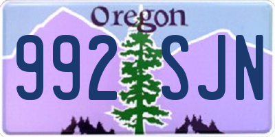 OR license plate 992SJN