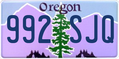 OR license plate 992SJQ
