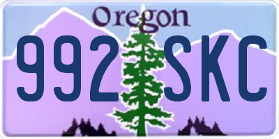 OR license plate 992SKC