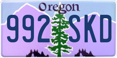 OR license plate 992SKD