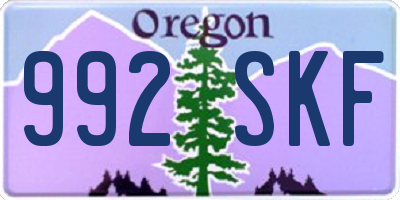 OR license plate 992SKF