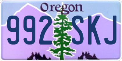 OR license plate 992SKJ