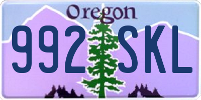 OR license plate 992SKL