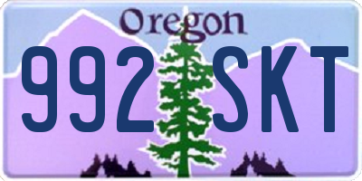 OR license plate 992SKT