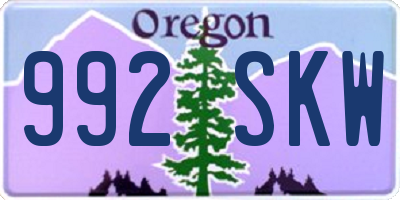 OR license plate 992SKW