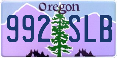 OR license plate 992SLB
