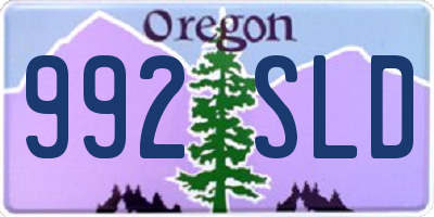 OR license plate 992SLD