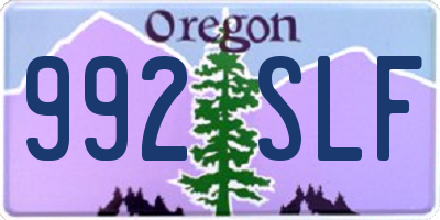 OR license plate 992SLF