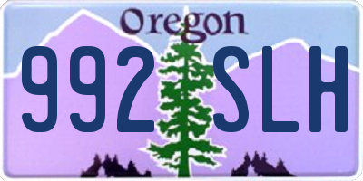 OR license plate 992SLH