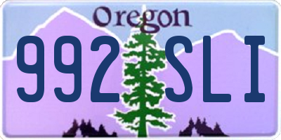 OR license plate 992SLI