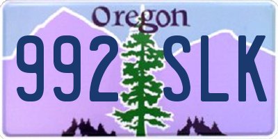 OR license plate 992SLK