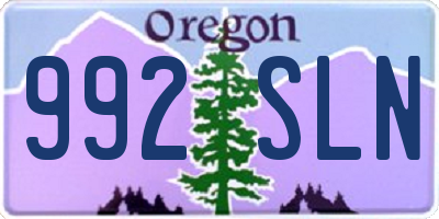 OR license plate 992SLN