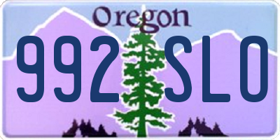OR license plate 992SLO