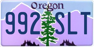 OR license plate 992SLT