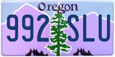 OR license plate 992SLU