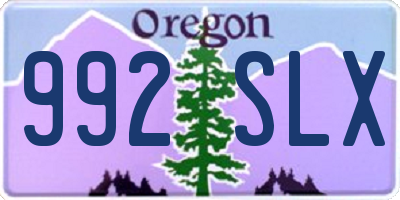 OR license plate 992SLX
